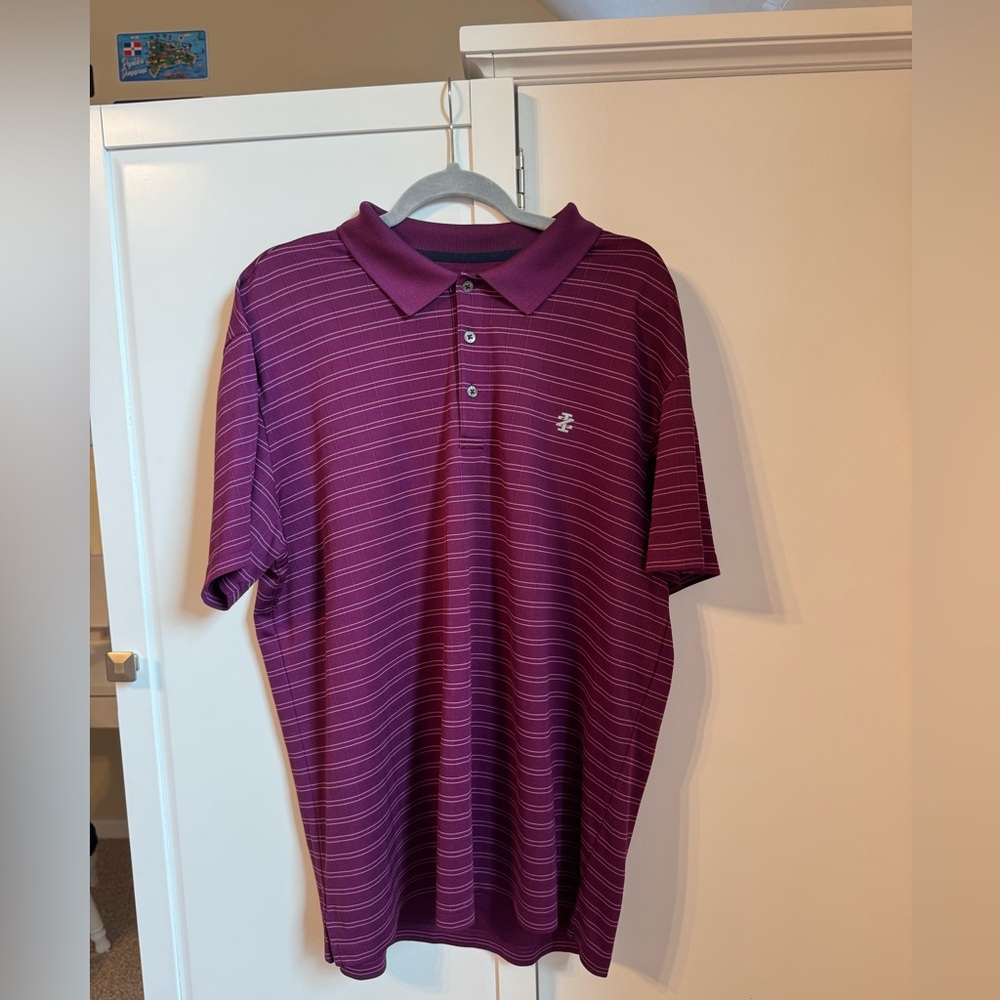 IZOD Men's Purple Polo Shirt with Stripes